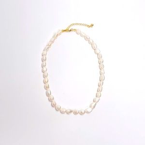 Natural Baroque Pearls Choker 18K Real Gold Plated Necklace
